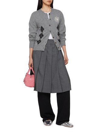 Figure View - Click To Enlarge - MARDI MERCREDI - Stitched Flower Knit Cardigan