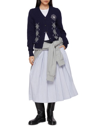 Figure View - Click To Enlarge - MARDI MERCREDI - Stitched Flower Knit Cardigan