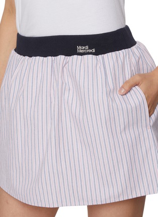  - MARDI MERCREDI - Contrast Waistband Striped Mini Skirt