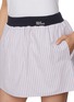  - MARDI MERCREDI - Contrast Waistband Striped Mini Skirt