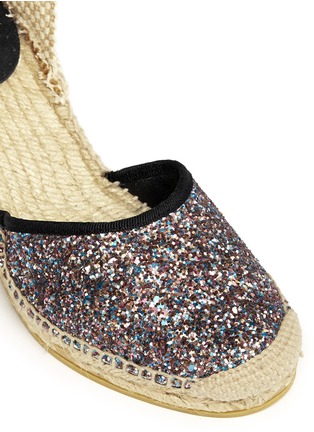 Detail View - Click To Enlarge - ASH - 'Wanda Bis' glitter espadrille wedge sandals