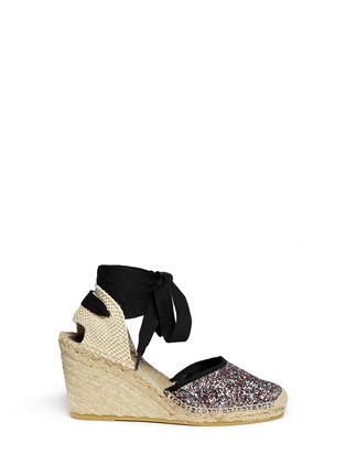 Main View - Click To Enlarge - ASH - 'Wanda Bis' glitter espadrille wedge sandals