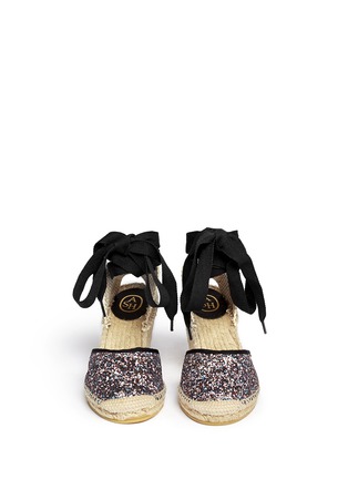 Figure View - Click To Enlarge - ASH - 'Wanda Bis' glitter espadrille wedge sandals