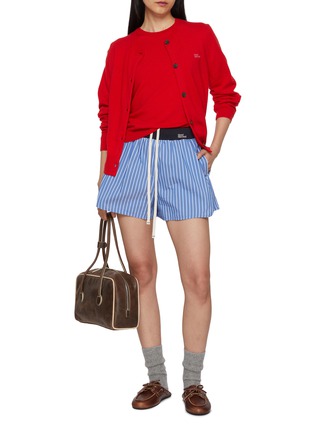 Figure View - Click To Enlarge - MARDI MERCREDI - Contrast Waistband Striped Shorts
