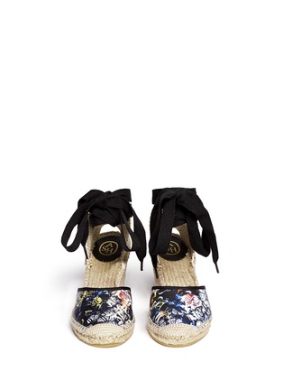 Figure View - Click To Enlarge - ASH - 'Wanda' dragonfly print leather espadrille wedge sandals