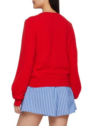 Back View - Click To Enlarge - MARDI MERCREDI - Embroidered Logo Knit Cardigan