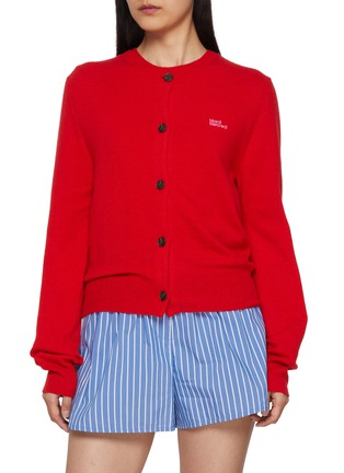 Main View - Click To Enlarge - MARDI MERCREDI - Embroidered Logo Knit Cardigan