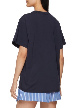 Back View - Click To Enlarge - MARDI MERCREDI - Flower Graphic Crewneck Cotton T-Shirt
