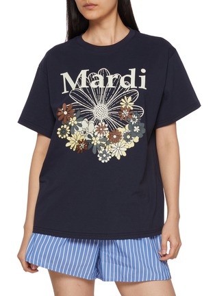 Main View - Click To Enlarge - MARDI MERCREDI - Flower Graphic Crewneck Cotton T-Shirt