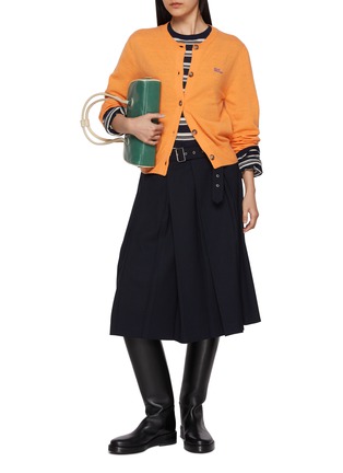 Figure View - Click To Enlarge - MARDI MERCREDI - Embroidered Logo Knit Cardigan