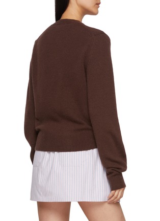 Back View - Click To Enlarge - MARDI MERCREDI - Stitched Flower Knit Cardigan