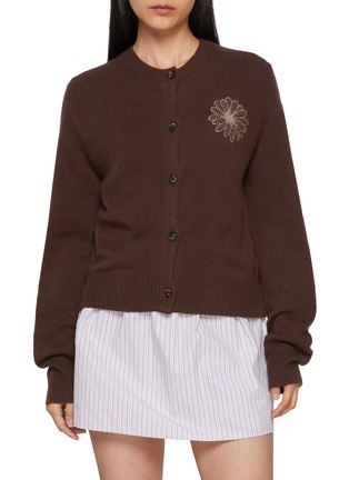 Main View - Click To Enlarge - MARDI MERCREDI - Stitched Flower Knit Cardigan