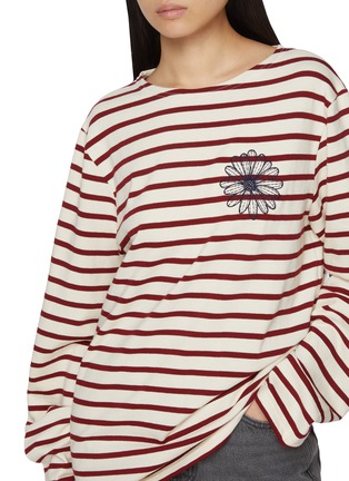  - MARDI MERCREDI - Striped Floral Print Cotton T-Shirt