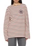 Main View - Click To Enlarge - MARDI MERCREDI - Striped Floral Print Cotton T-Shirt