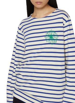  - MARDI MERCREDI - Striped Floral Print Cotton T-Shirt