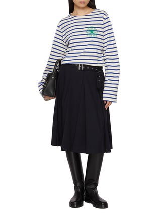 Figure View - Click To Enlarge - MARDI MERCREDI - Striped Floral Print Cotton T-Shirt