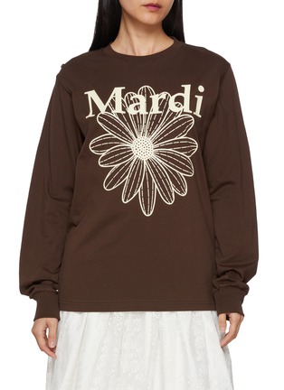 Main View - Click To Enlarge - MARDI MERCREDI - Flower Graphic Crewneck Cotton T-Shirt