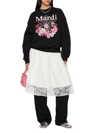 Figure View - Click To Enlarge - MARDI MERCREDI - Flower Blossom Graphic Crewneck Cotton T-Shirt