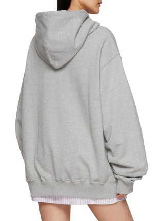Back View - Click To Enlarge - MARDI MERCREDI - Flower Graphic Oversized Cotton Hoodie