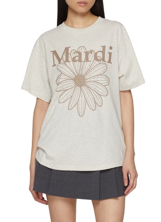 Main View - Click To Enlarge - MARDI MERCREDI - Striped Floral Print Cotton T-Shirt