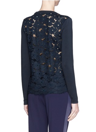 Back View - Click To Enlarge - WHISTLES - Floral lace back sweater