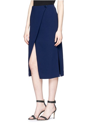 Front View - Click To Enlarge - WHISTLES - Side split wrap crepe skirt