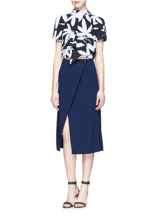 Figure View - Click To Enlarge - WHISTLES - Side split wrap crepe skirt
