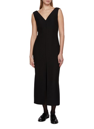 Figure View - Click To Enlarge - THE ROW - Telorin V-Neck Silk Dress