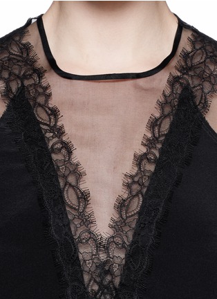 Detail View - Click To Enlarge - SANDRO - 'Enoee' lace trim chiffon top 