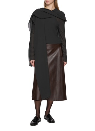 Figure View - Click To Enlarge - THE ROW - Alenora Draped Scarf Silk Top
