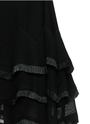 Detail View - Click To Enlarge - SANDRO - 'Riddie' sheer panel fringe layer dress