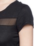 Detail View - Click To Enlarge - SANDRO - 'Rudell' sheer hem linen jersey dress