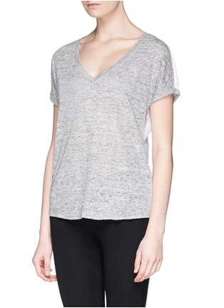 Front View - Click To Enlarge - SANDRO - 'Tossi' linen chiffon combo T-shirt