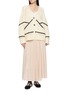 Figure View - Click To Enlarge - ERMANNO SCERVINO - Contrast Insert Crochet Cotton Cardigan
