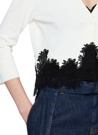 - ERMANNO SCERVINO - Quarter Sleeve Contrast Lace Cardigan