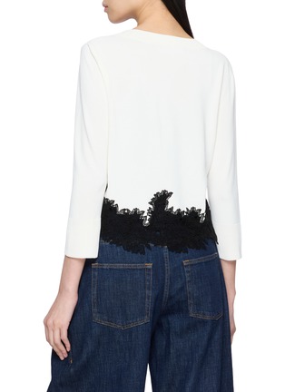 Back View - Click To Enlarge - ERMANNO SCERVINO - Quarter Sleeve Contrast Lace Cardigan