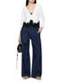 Figure View - Click To Enlarge - ERMANNO SCERVINO - Quarter Sleeve Contrast Lace Cardigan