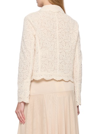 Back View - Click To Enlarge - ERMANNO SCERVINO - Lace Shirt Collar Crop Jacket