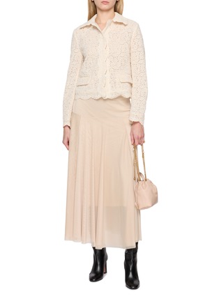 Figure View - Click To Enlarge - ERMANNO SCERVINO - Lace Shirt Collar Crop Jacket