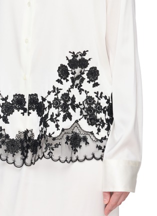  - ERMANNO SCERVINO - Long Sleeve Lace Embroidered Silk Shirt