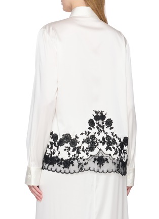 Back View - Click To Enlarge - ERMANNO SCERVINO - Long Sleeve Lace Embroidered Silk Shirt