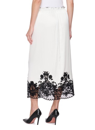 Back View - Click To Enlarge - ERMANNO SCERVINO - Elasticated Drawstring Waist Contrast Lace Skirt