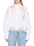 ERMANNO SCERVINO Long Sleeve Lace Embroidered Cotton Shirt