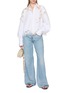 Figure View - Click To Enlarge - ERMANNO SCERVINO - Long Sleeve Lace Embroidered Cotton Shirt