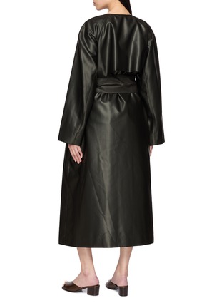 Back View - Click To Enlarge - GIA STUDIOS - Trula Belted Silk Coat