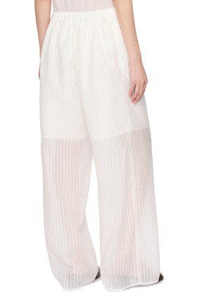 Back View - Click To Enlarge - GIA STUDIOS - Nan Wide Leg Striped Silk Trousers