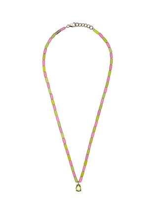 Main View - Click To Enlarge - BEA BONGIASCA - Tubini 9K Gold Silver Peridot Long Beads Necklace