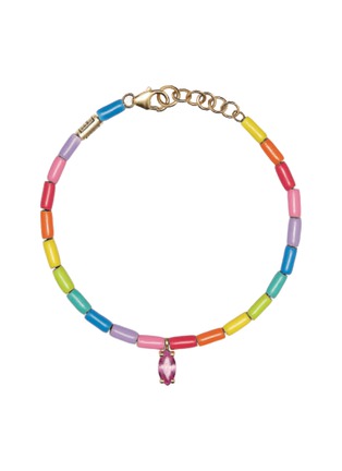 Main View - Click To Enlarge - BEA BONGIASCA - Tubini 9K Gold Silver Sapphire Long Beads Bracelet