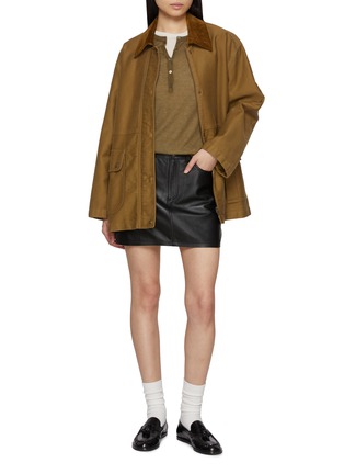 Figure View - Click To Enlarge - TONYWACK - Leather Mini Skirt
