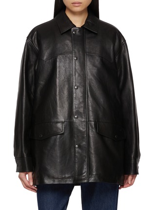 Main View - Click To Enlarge - TONYWACK - Leather Car Coat